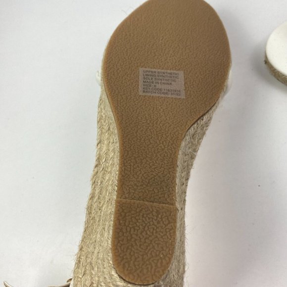 BNWOT Anko Wedges Size 8 White Braided 7cm high Strappy - Picture 8 of 10